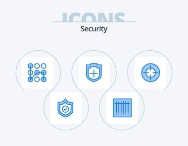 Security Blue Icon Pack 5 Icon Design. target. focus. secure. crosshair. security