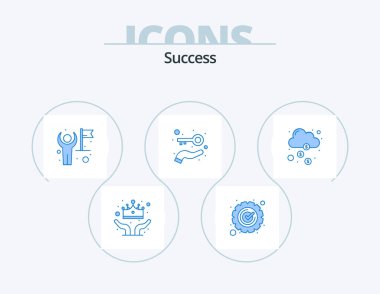 Sucess Blue Icon Pack 5 Icon Design. award. key. ok. business. user