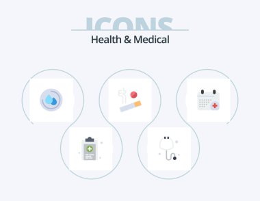 Health And Medical Flat Icon Pack 5 Icon Design. . date. droop. calender. smoking