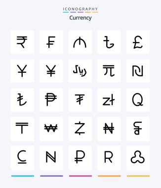 Creative Currency 25 OutLine icon pack  Such As taka. currency . dollar. bangladesh . turkmenistan