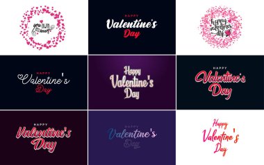 Red flat design Valentine's Day label pack