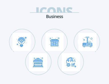 Business Blue Icon Pack 5 Icon Design. presentation. workflow. idea. planning. solution