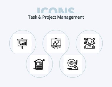 Task And Project Management Line Icon Pack 5 Icon Design. . plane. cup. paper plane. startup