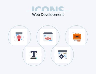 Web Development Flat Icon Pack 5 Icon Design. development. web. badge. error. develop
