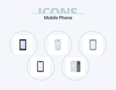 Mobile Phone Flat Icon Pack 5 Icon Design. .
