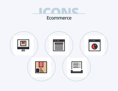 Ecommerce Line Filled Icon Pack 5 Icon Design. credit. money. e-commerce. ecommerce. cash