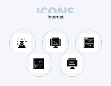 Internet Glyph Icon Pack 5 Icon Design. internet. video. network. technology. call
