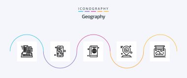 Geo Graphy Line 5 Icon Pack Including pin. google. direction. diary. cover