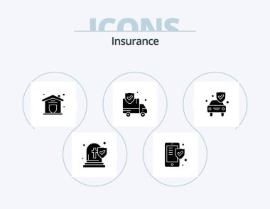 Insurance Glyph Icon Pack 5 Icon Design. insurance. van. insurance. security. insurance