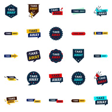 Take Away Bundle 25 Editable Vector Designs for Food Delivery Service Advertising