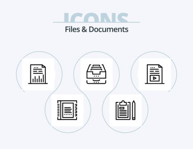 Files And Documents Line Icon Pack 5 Icon Design. knowledge. document. payment. education. diploma
