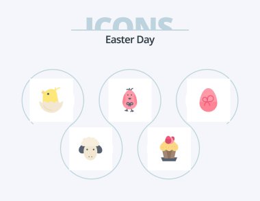 Easter Flat Icon Pack 5 Icon Design. . easter. easter. gift. happy