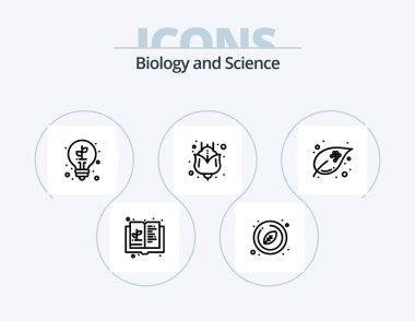 Biology Line Icon Pack 5 Icon Design. growth. leaf. circle. roots. plant