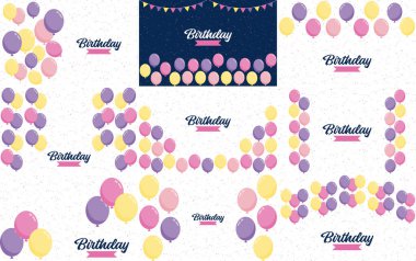 Abstract background with shining colorful balloons suitable for birthdays. parties. presentations. sales. and with space for text; vector illustration