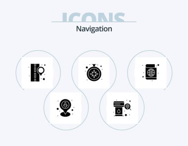 Navigation Glyph Icon Pack 5 Icon Design. passport. gps. search. direction. map pin