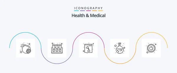Health Medical Line Icon Pack Including Здоров Xray Еда Исследование — стоковый вектор