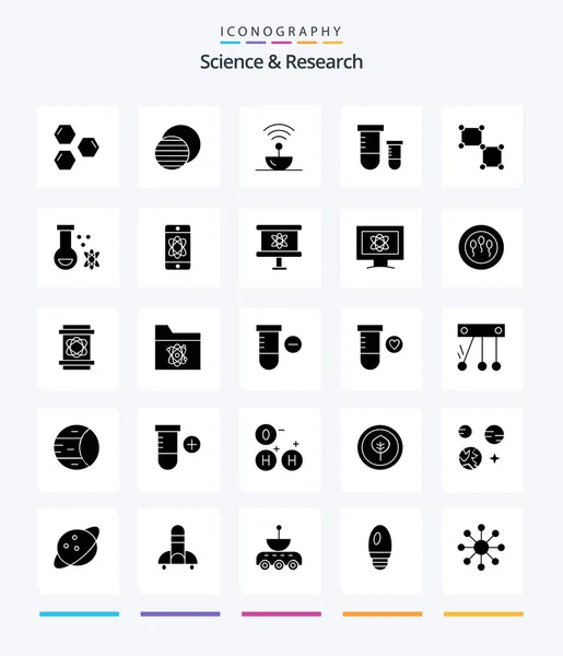 Creative Science Glyph Solid Black Icon Pack Space Sun Potion — Stockvektor
