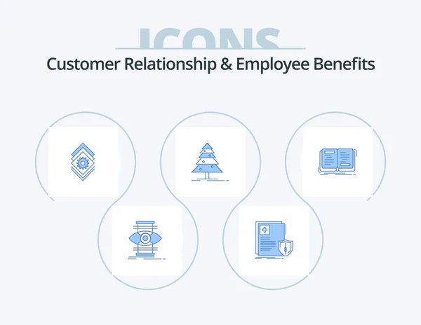 Customer Relationship Employee Benefits Blue Icon Pack Icon Design Book — Stock Vector
