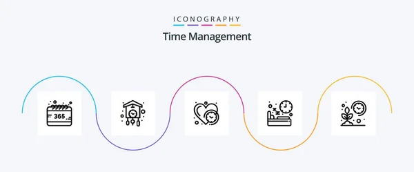 Time Management Line Icon Pack Including Time Nutrition Old Diet — Stock vektor