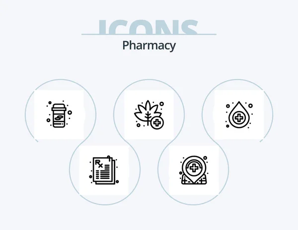 Pharmacy Line Icon Pack Icon Design Pharmacy Chemists Shop Care — Stock Vector