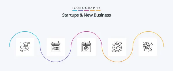 Startups New Business Line Icon Pack Including Search Web Development — 图库矢量图片
