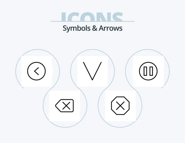 Symbols Arrows Line Icon Pack Icon Design Play — Vettoriale Stock