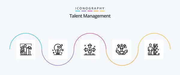 Talent Management Line Icon Pack Including Man User Problem User — ストックベクタ