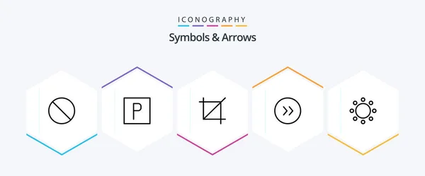 Symbols Arrows Line Icon Pack Including Symbolism Symbols Sign Right — Vector de stock