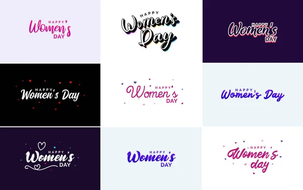 International Women Day Lettering Love Shape Suitable Use Cards Invitations — Stok Vektör