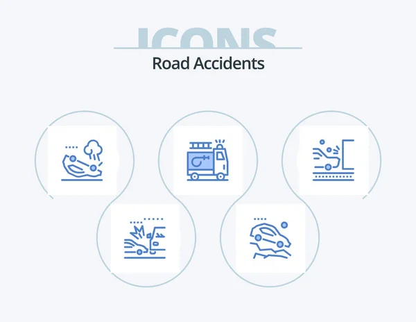Road Acidents Blue Icon Pack Icon Design Navegação Acidente Acidente — Vetor de Stock