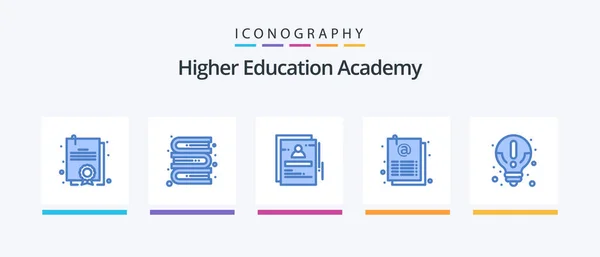 Academy Blue Icon Pack Including Information Staff Sheet Email Creative — Stockvector