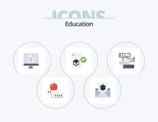 Education Flat Icon Pack Icon Design Knowledge Education Invite School — Stock Vector
