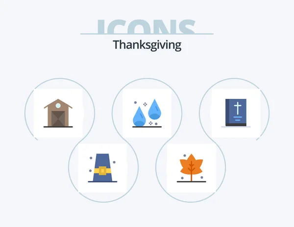 Thanks Giving Flat Icon Pack Icon Design Bible Food Autumn — Stockvector