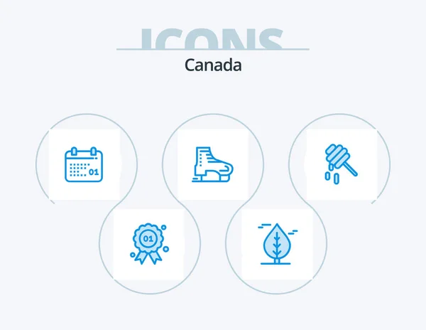 Canada Blue Icon Pack Icon Design Saudável Escandinávia Calendário Patins — Vetor de Stock