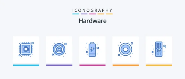Hardware Blue Icon Pack Including Электрический Контроль Creative Icons Design — стоковый вектор