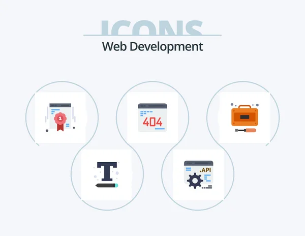 Web Development Flat Icon Pack Icon Design Development Web Badge — Stock Vector