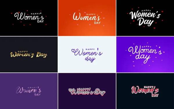 Set International Women Day Cards Logo — Stockvector