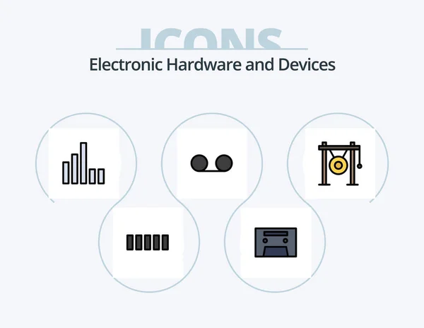 Dispositivos Línea Llenado Icon Pack Icon Design Cuelga Medios Comunicación — Archivo Imágenes Vectoriales