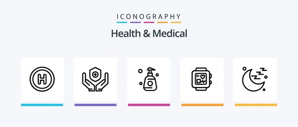 Health Medical Line Icon Pack Including Medicine Sign Medical Beauty — Stockový vektor