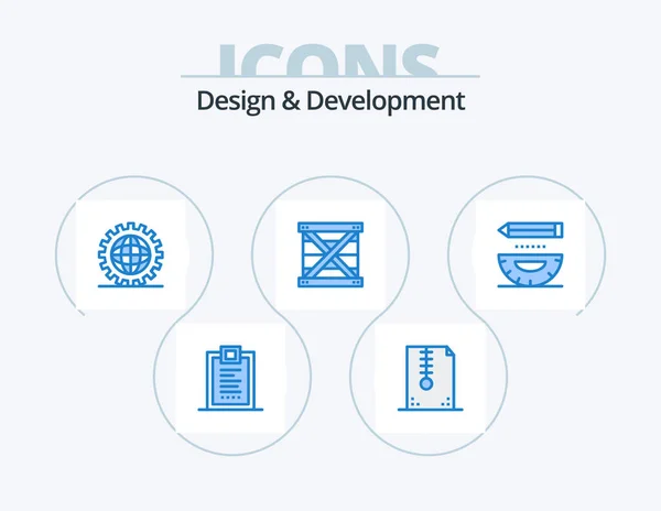 Design Development Blue Icon Pack Icon Design Design Box Design — Wektor stockowy