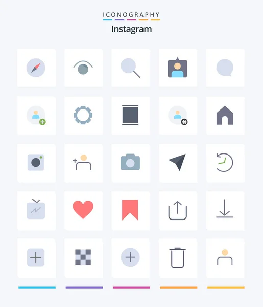 Creative Instagram Flat Icon Pack Contact Interface Search Instagram Sets — Stockvektor