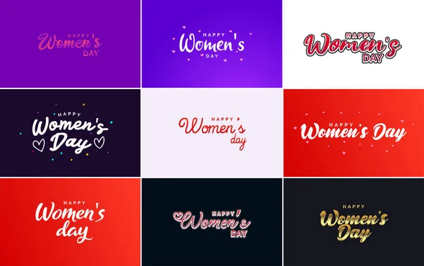 要約ピンクと黒の色で女性の顔と愛ベクトルデザインと幸せな女性の日のロゴ — ストックベクタ