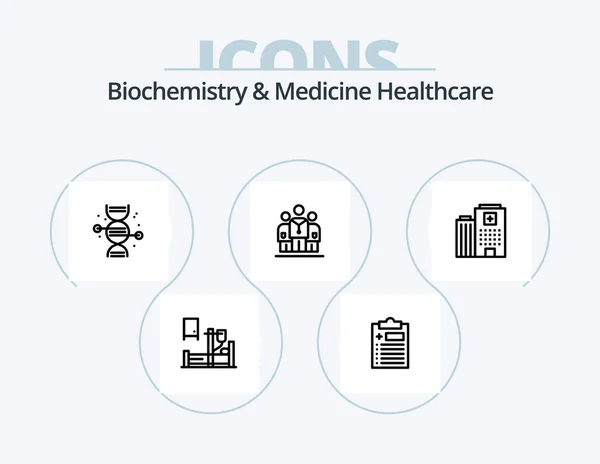 Biochemistry Medicine Healthcare Line Icon Pack Icon Design Gender Tools — Stockvektor