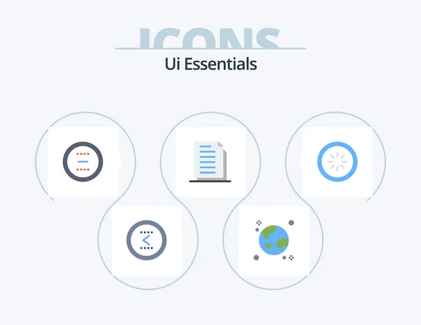 Essentials Flat Icon Pack Icon Design Documents Copy Globe Delete — Vector de stock