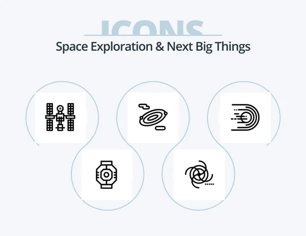 Space Exploration Next Big Things Line Icon Pack Icon Design — Stock Vector