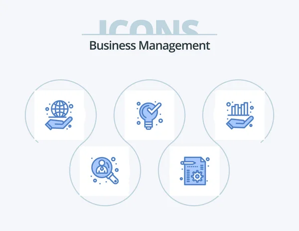 Business Management Blue Icon Pack Icon Design Management Solution Business — 图库矢量图片