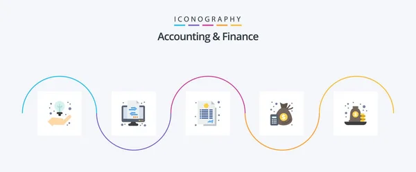 Accounting Finance Flat Icon Pack Including Mortgage Money Agreement Management — Stockvector
