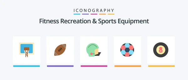 Fitness Recreation And Sports Equipment Flat 5 Icon Pack Including sport. football. rugby. ball. helmet. Creative Icons Design