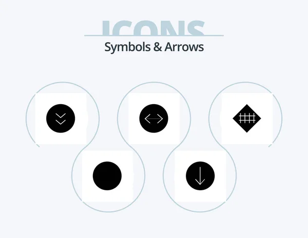 Symbols Arrows Glyph Icon Pack Icon Design Road Sign Download — Vettoriale Stock