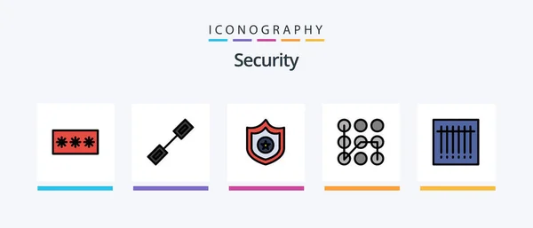 Security Line Filled Icon Pack Including Password Password Smart Passkey — Stock Vector